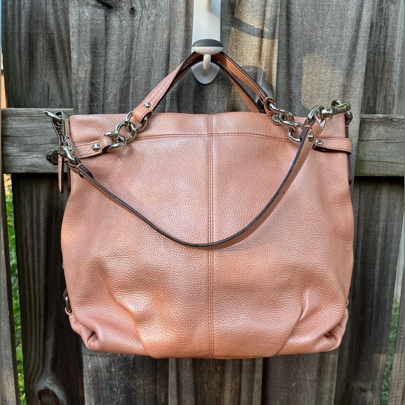 Coach Handbags - Coach Brooke Hobo Coral Pink Pebbled Leather